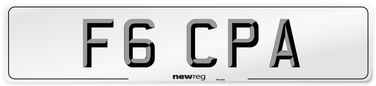 F6 CPA Number Plate from New Reg